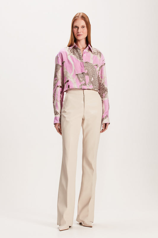 CAMISA LINHO ESTAMPA ONÇA ROSA (8049933746403)