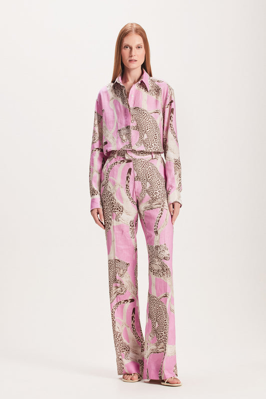 CALÇA LINHO ESTAMPA ONÇA ROSA (8049933353187)