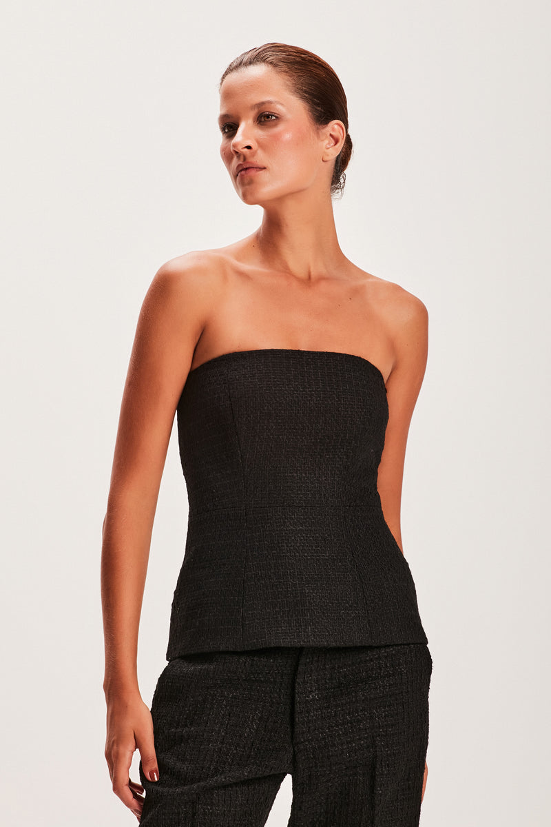 TOP CORSET TWEED PRETO (8066583265507)