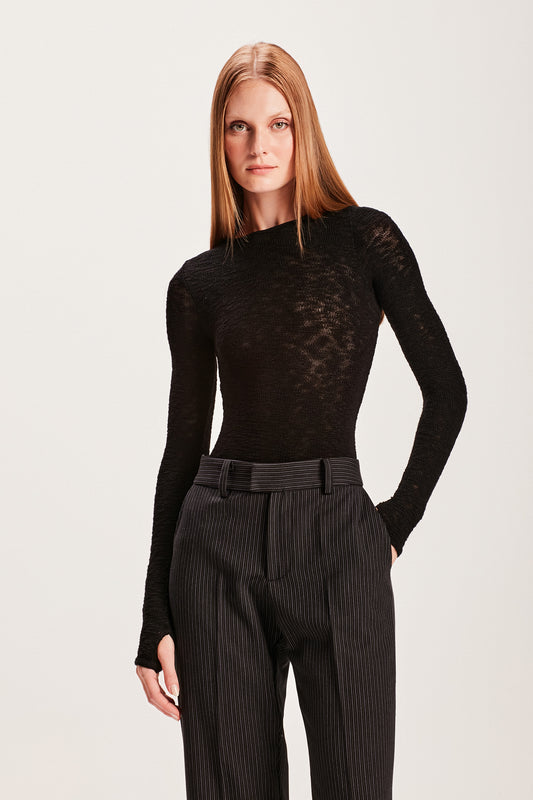 BLUSA TRICOT TELA PRETA (8066580775139)