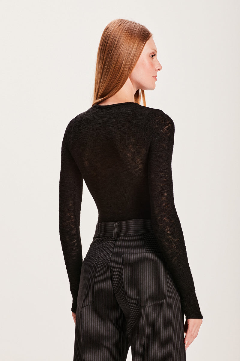 BLUSA TRICOT TELA PRETA (8066580775139)
