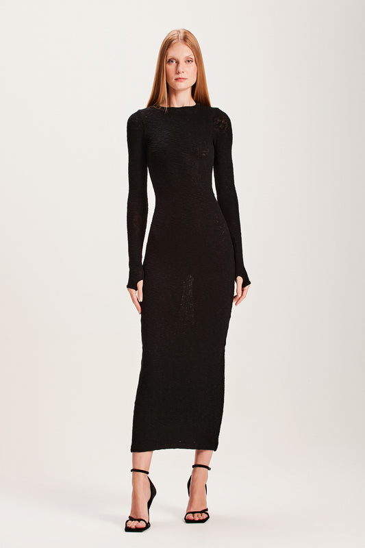 VESTIDO LONGO TRICOT TELA PRETO (8066584051939)