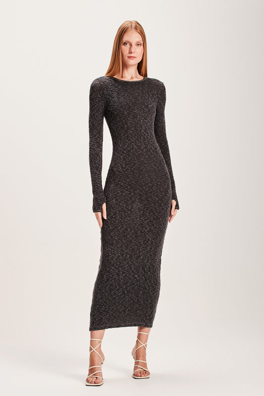 VESTIDO LONGO TRICOT TELA CINZA (8066583986403)