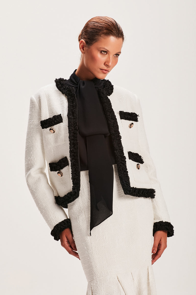 CASACO TWEED OFF WHITE E PRETO (8066582446307)