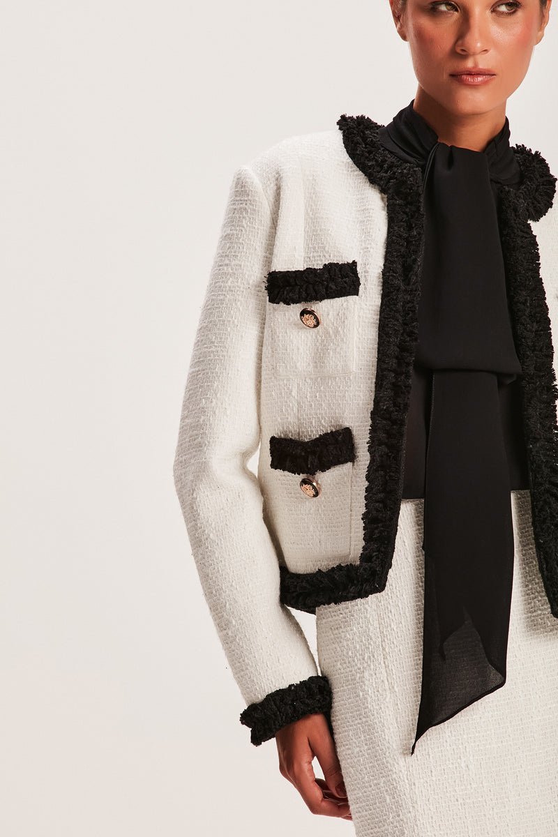 CASACO TWEED OFF WHITE E PRETO (8066582446307)