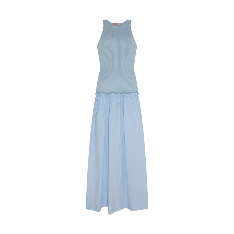 VESTIDO REGATA TRICOT SAIA TRICOLINE AZUL (8003072393443)