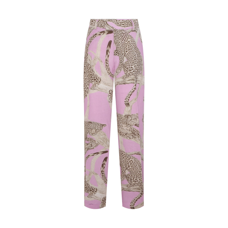 CALÇA LINHO ESTAMPA ONÇA ROSA (8049933353187)