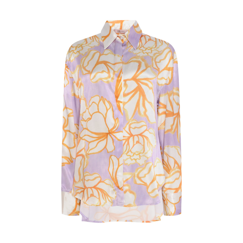 CAMISA CETIM ESTAMPA FLORAL (8003069935843)