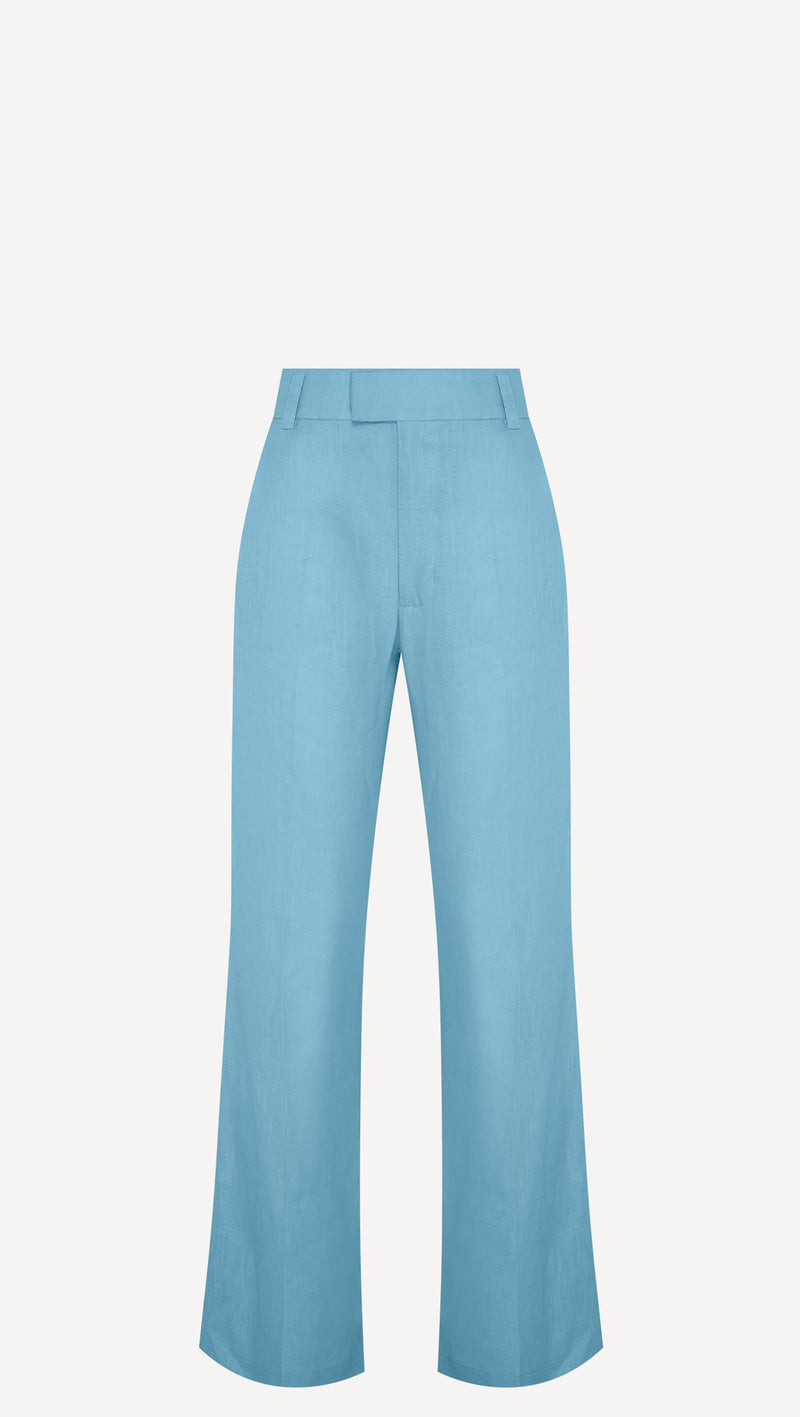CALÇA LINHO RETA AZUL (8030301651171)