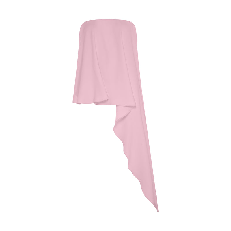 BLUSA TOMARA QUE CAIA ASSIMETRICA CREPE ROSA (8003069509859)