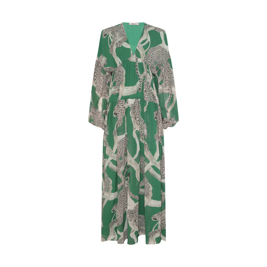 VESTIDO LONGO AMPLO ONÇA GALHOS VERDE (8049935155427)