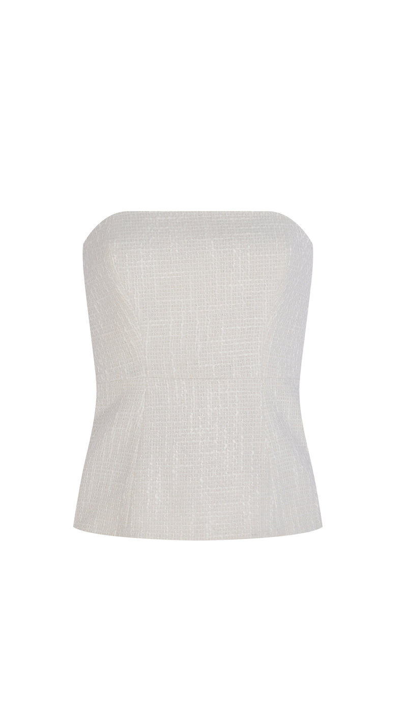 TOP CORSET TWEED OFF WHITE (8066583232739)