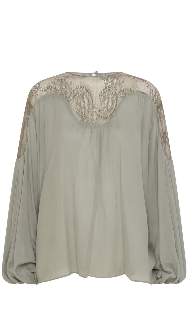 BLUSA GEORGETE DETALHE RENDA VERDE TINTURADA (8066580119779)