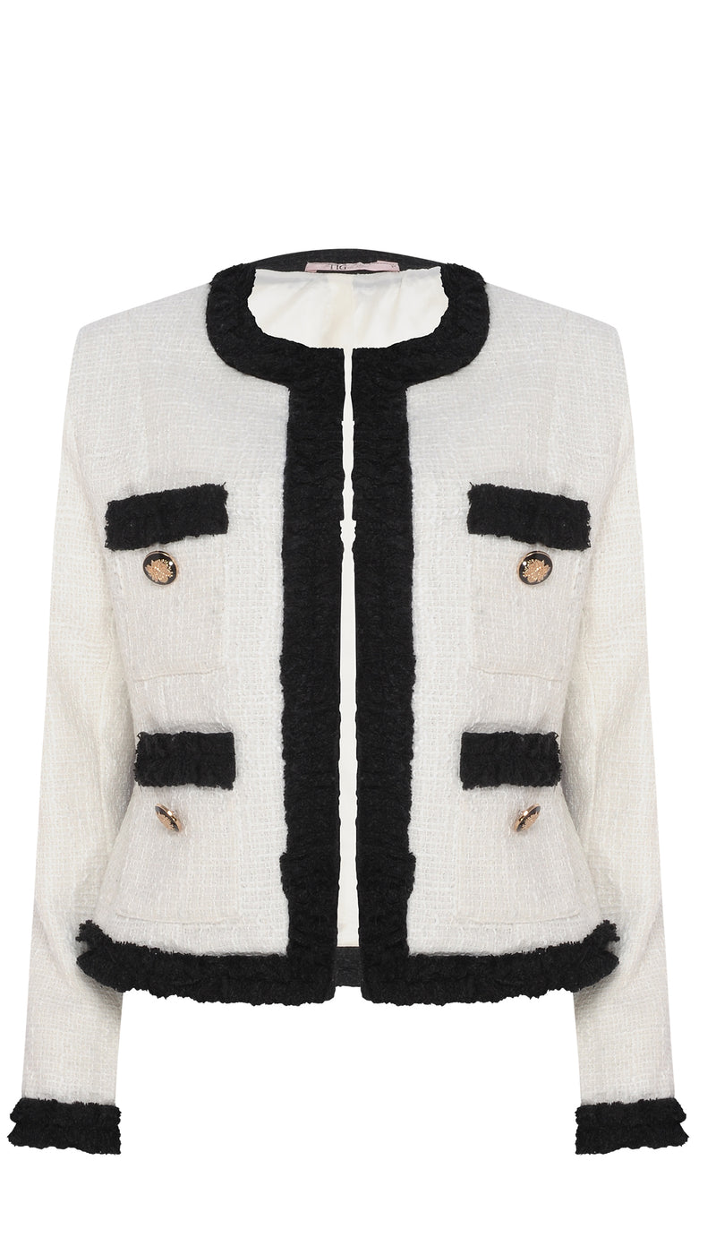 CASACO TWEED OFF WHITE E PRETO (8066582446307)