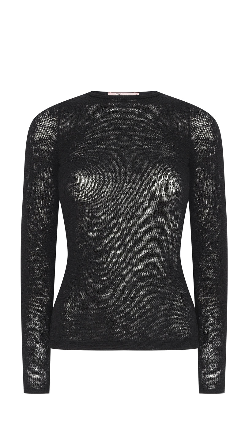 BLUSA TRICOT TELA PRETA (8066580775139)