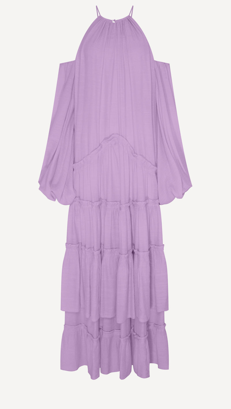 VESTIDO LONGO AMPLO CAMADAS LILÁS (8030303912163)