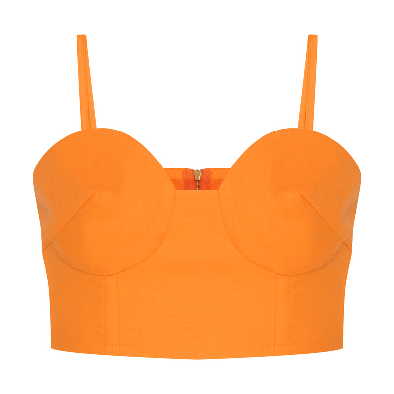 TOP LINHO RECORTES LASTEX LARANJA (7893686714595)