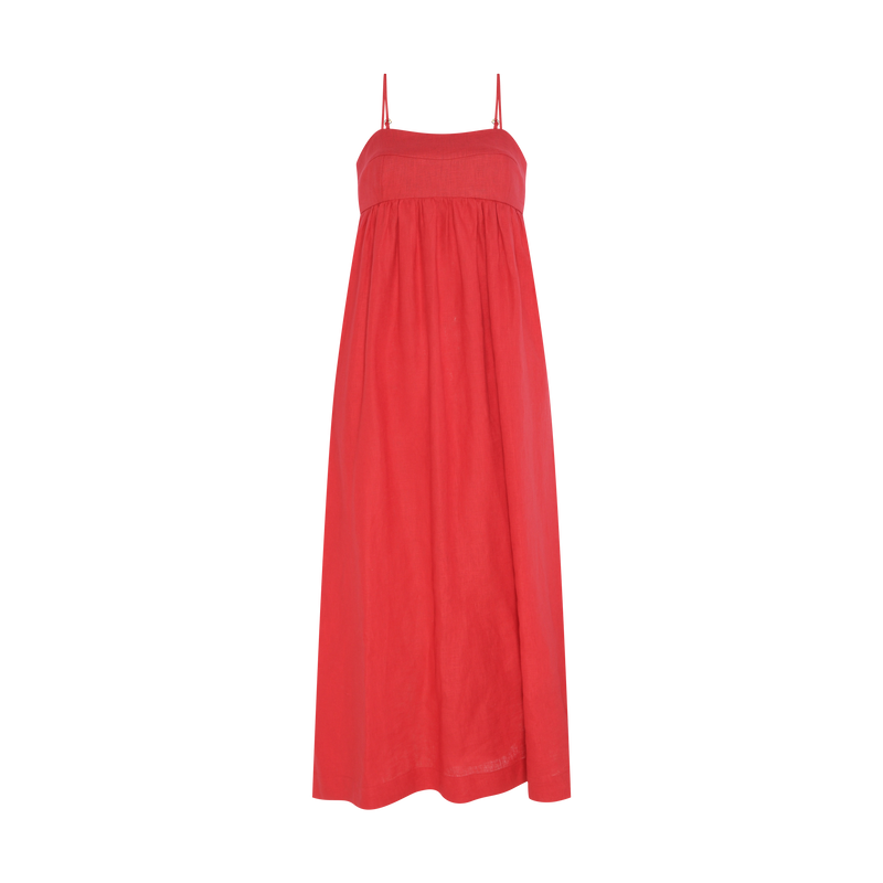 VESTIDO MIDI LINHO RECORTES BUSTO VERMELHO (7972819009763)