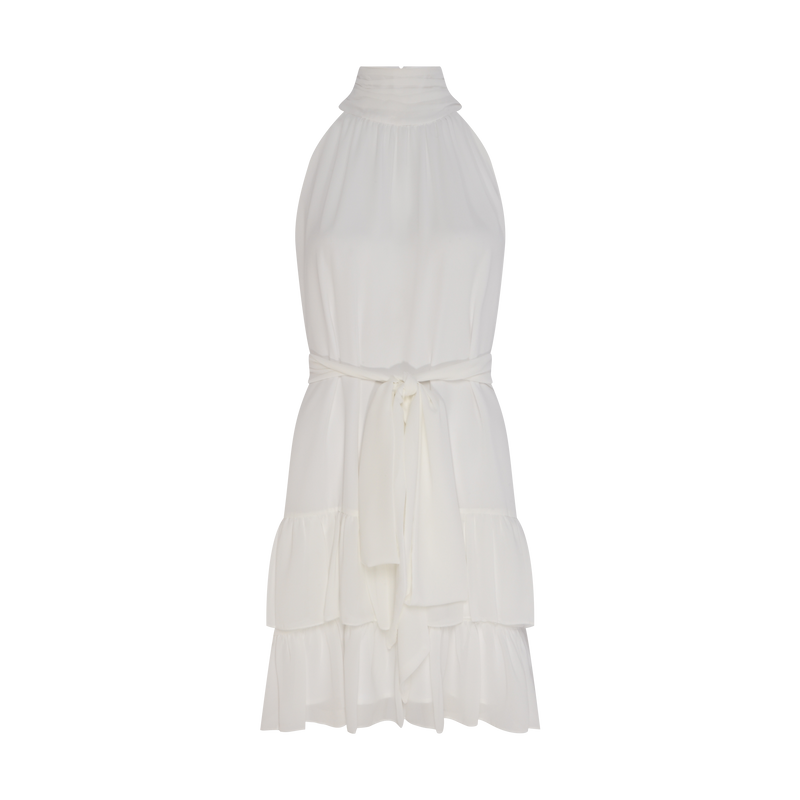 VESTIDO CURTO BABADOS GOLA ALTA OFF WHITE (7972815831267)