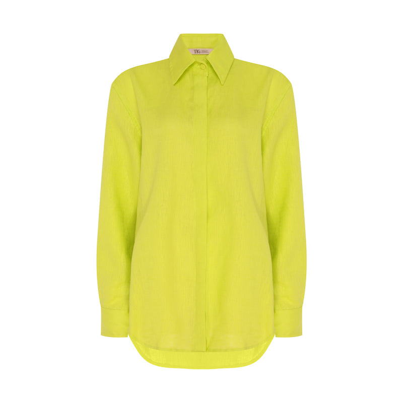 CAMISA LINHO VERDE LIMÃO (7855153807587)