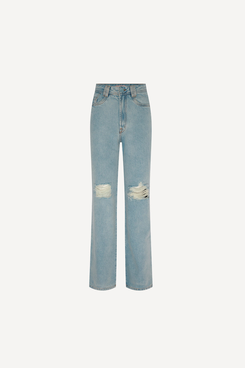 CALÇA JEANS CINTURA ALTA RASGO JOELHO (7090200248485)