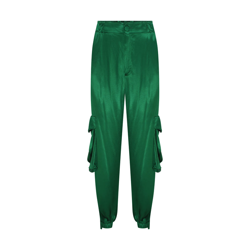 CALÇA CARGO CETIM VERDE (7893684453603)