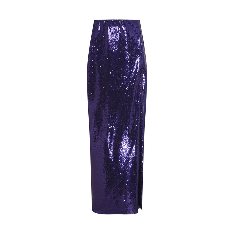 SAIA MIDI FENDA PAETE ROXO (7893686124771)
