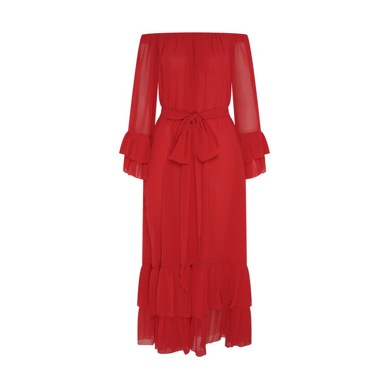 VESTIDO LONGO BABADOS BARRA VERMELHO (7972818321635)